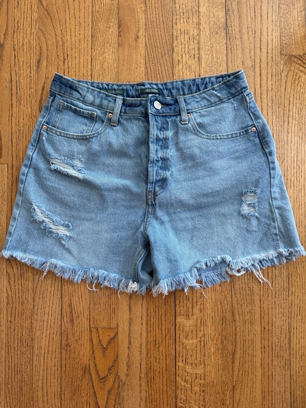 wild fable Light Blue Distressed High-Rise Denim Shorts size 10